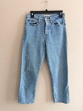 Levi’s Wedgie Straight Button Fly Animal Print Jeans